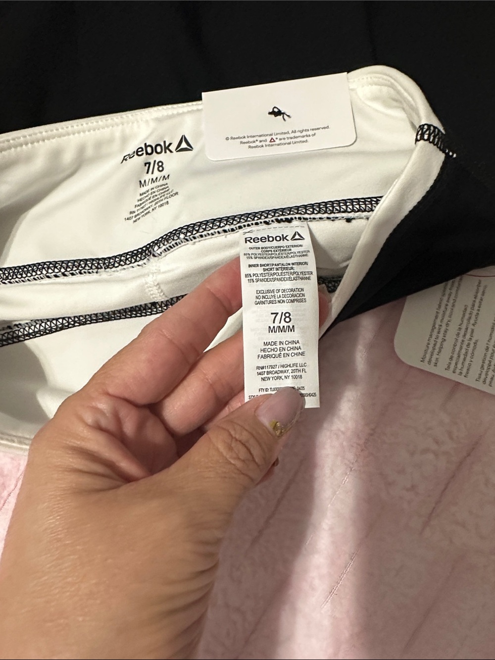 Reebok Black Skort with White Reebok Logo girls medium (7-8) - Picture 3 of 4